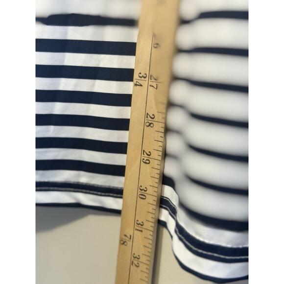 Kenneth Cole Mens Performance Polo Golf Shirt M Short Sleeve Casual Navy Stripe - Picture 5 of 8